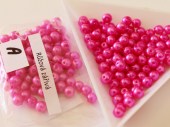 4 mm voskové perličky růžové neon