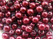 4 mm voskové perličky červené bordó