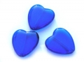 Skleněný korálek srdce 24x22 mm capri blue