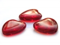 Skleněný korálek srdce 24x22 mm červené
