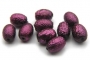 Voskované vroubkaté oválky malé vínově fialové